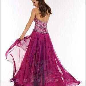 Tiffany Designs 46942 Size 8 Red/Purple Prom Dress